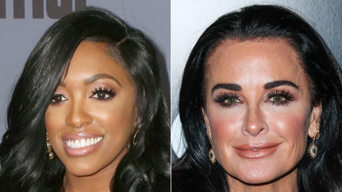 Kyle Richards at The Glam App launch party 2018; Porsha Williams at a NCB Press Junket 2016
