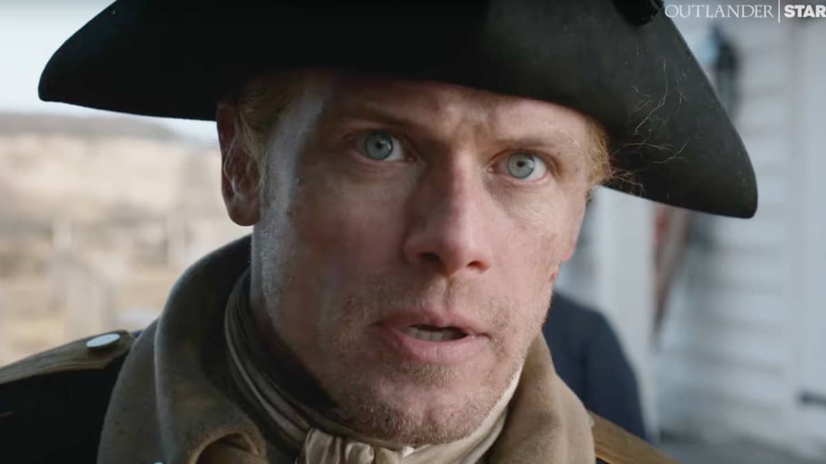 Sam Heughan on Outlander.