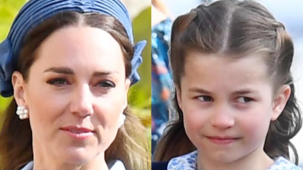 Kate Middleton and Princess Charlotte at St. Georges Chapel in Windsor Castle