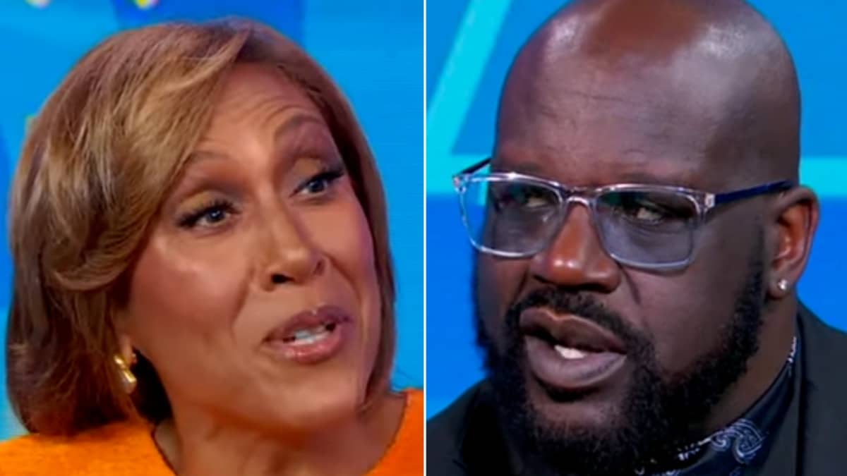 robin roberts and shaq face shots from gma july 2024